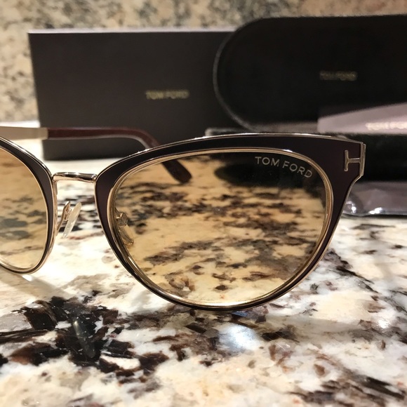 Tom Ford Nina TF 373 48F Cat-Eye Metal Sunglasses - Picture 3 of 6